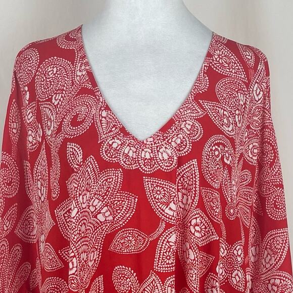 Show Me Your Mumu Red White Coastal Cruise Vacation Kaftan Tunic Top NWOT Size S - Picture 3 of 13